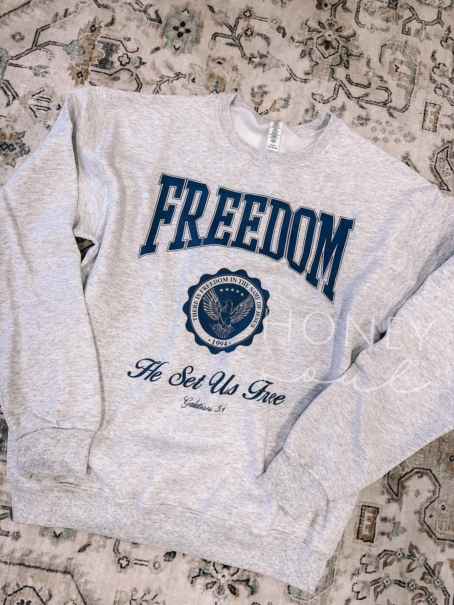 Freedom He Sets Us Free Graphic Sweatshirt