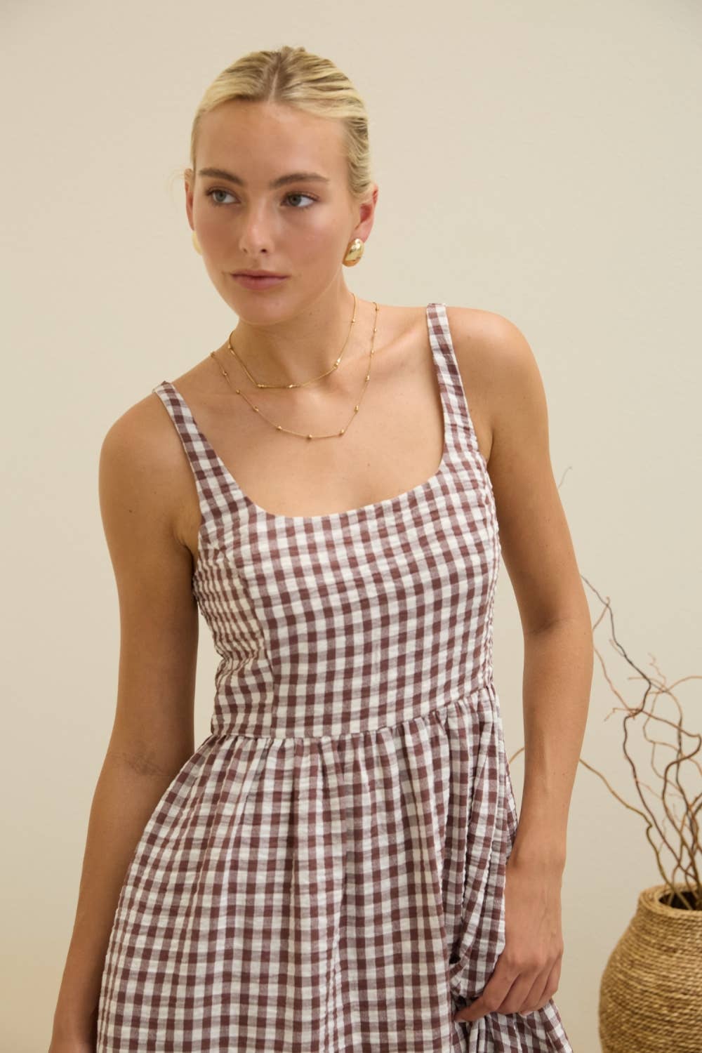 Gingham Midi Dress