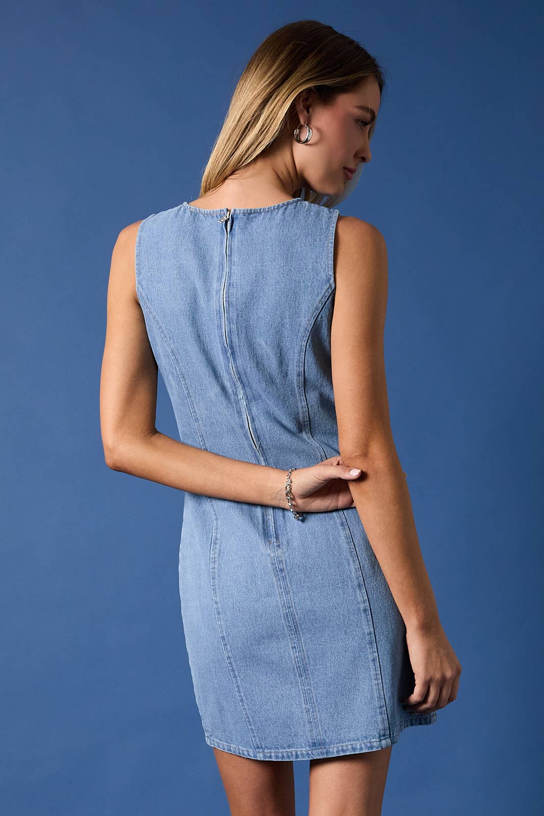 Light Wash Denim Mini Dress
