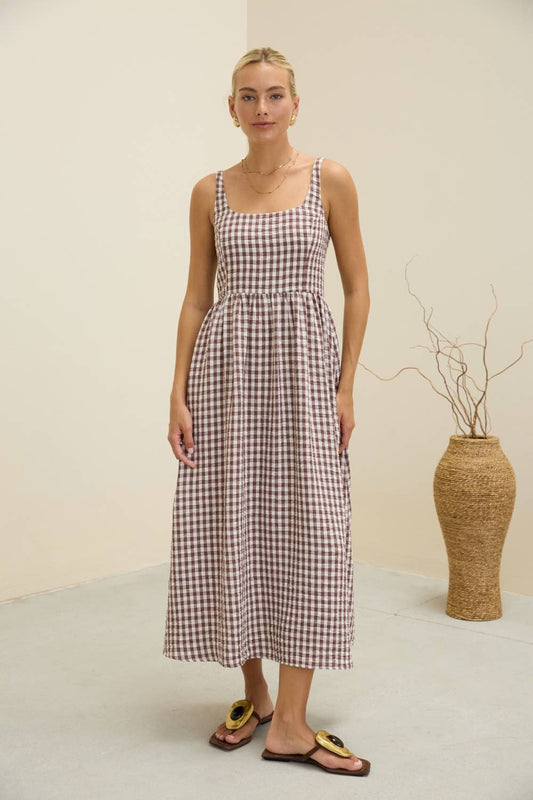 Gingham Midi Dress
