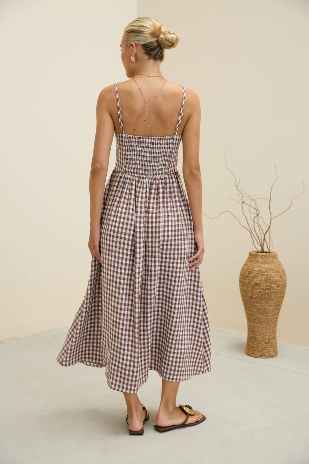 Gingham Midi Dress